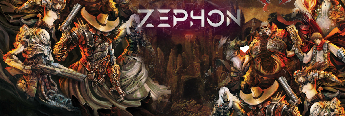 Cover image: Zephon logo pasted onto the Shattered cover and some Beksinski art